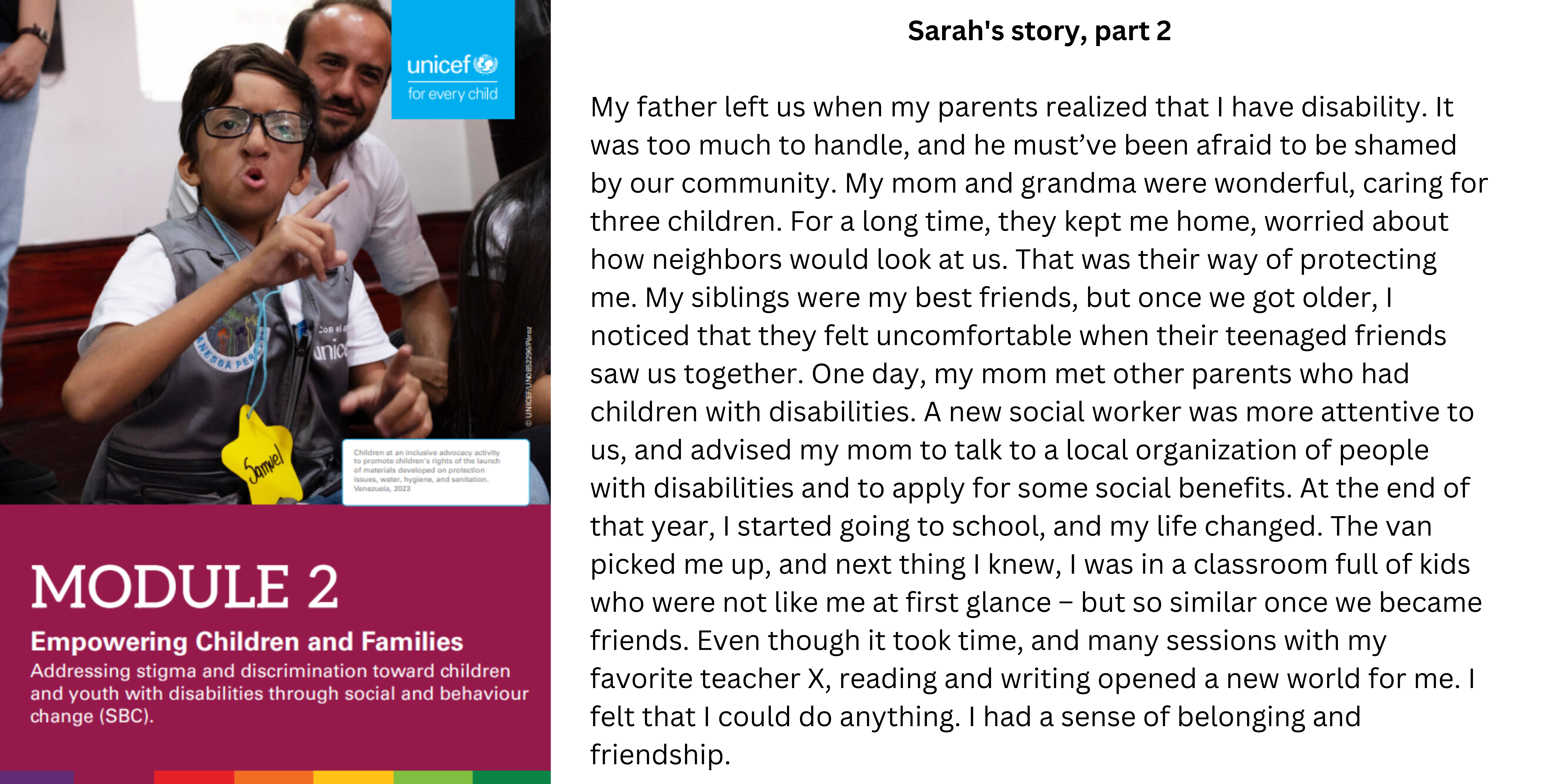 Module 2 Sarah's story