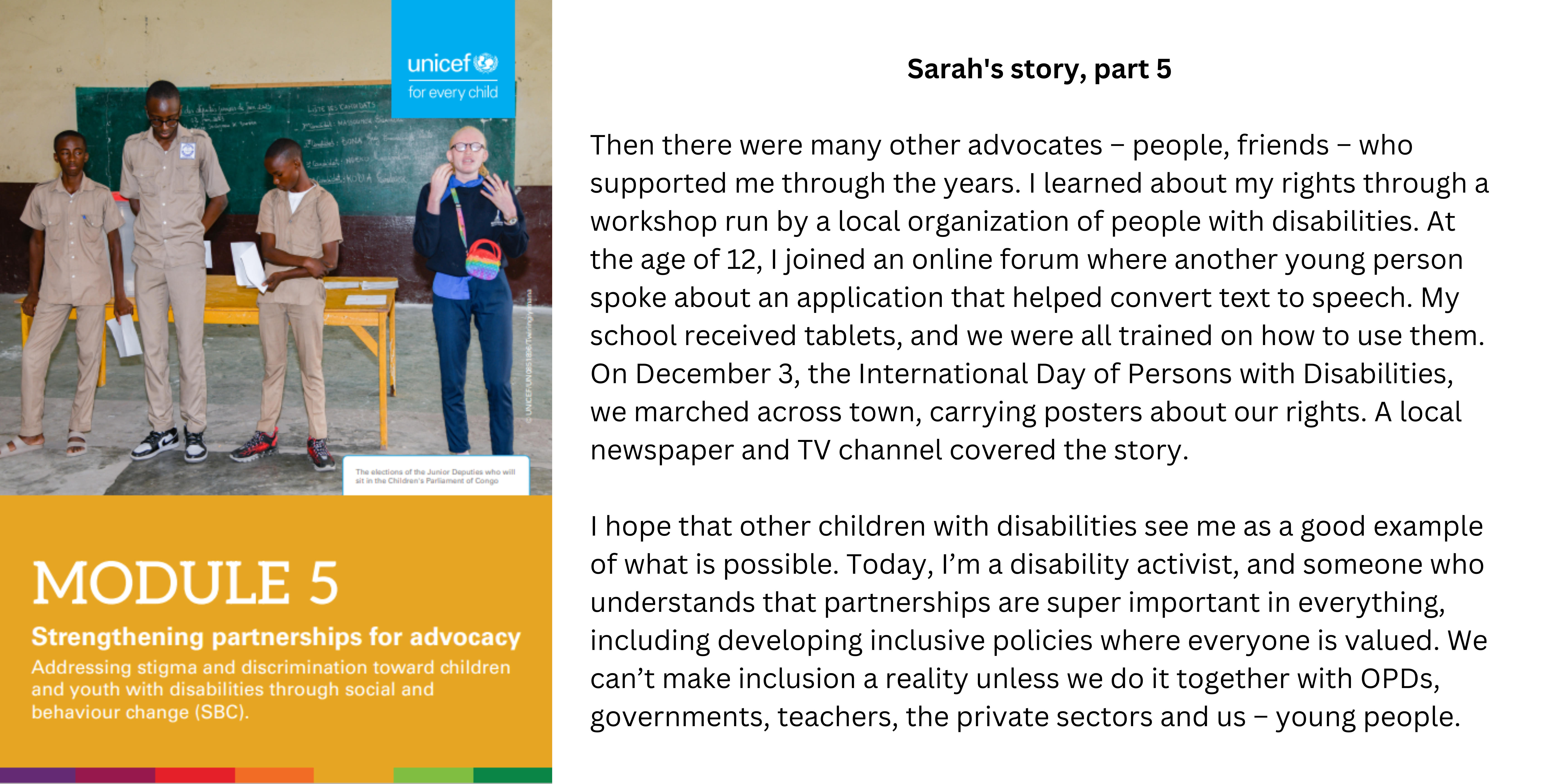 Module 5 Sarah's story